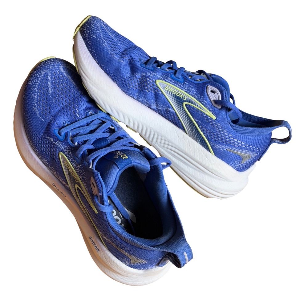 Brooks Glycerin 22 Womens Running Shoes Blue Lime Green 7.5 B 1204341B440